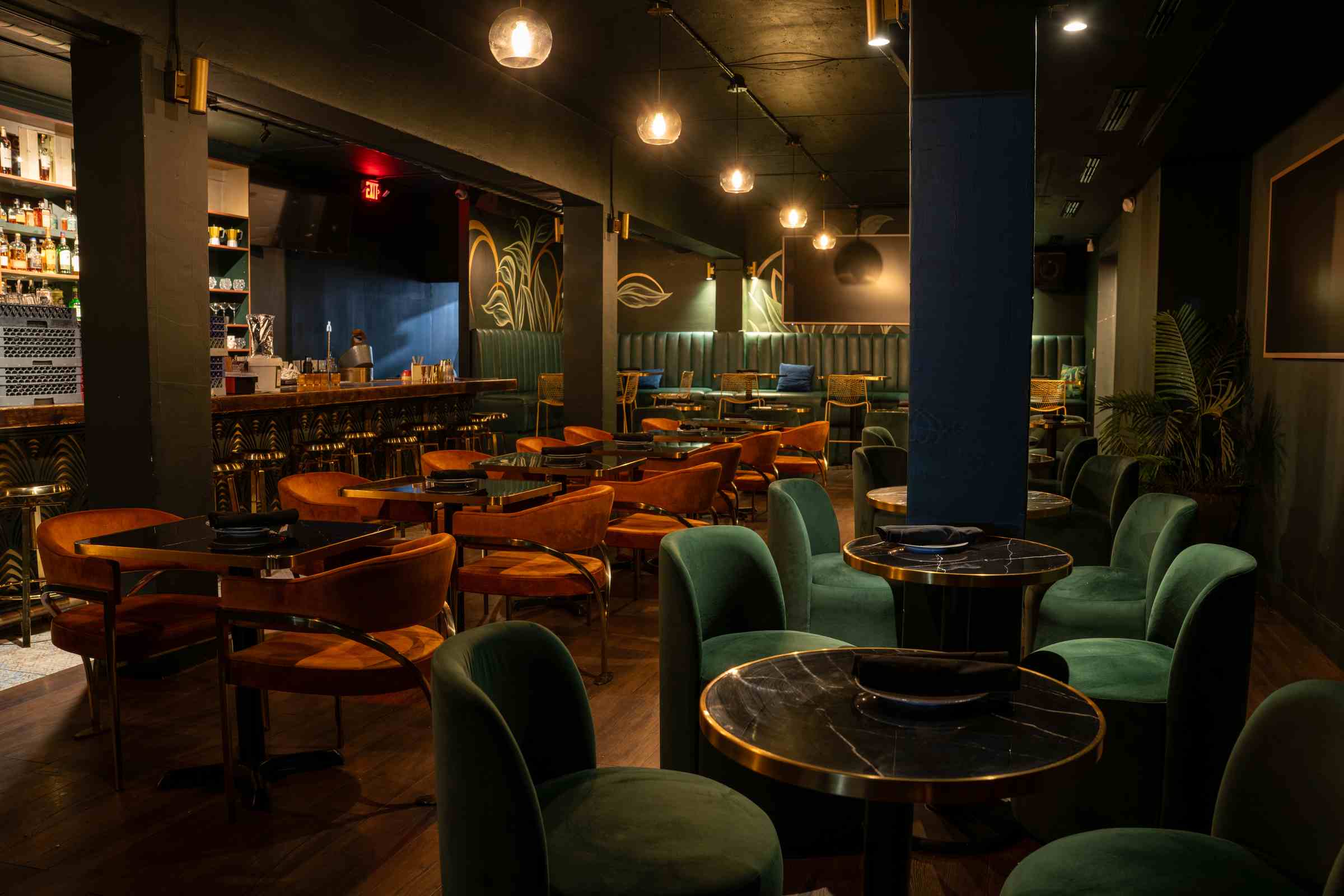 The room at Spanglish Martini Bar in Wynwood, Miami, set for a New Year's Eve watch party